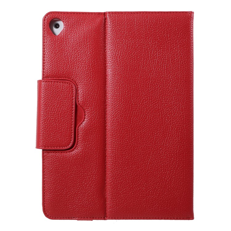 For iPad 9.7-inch (2017) Detachable Bluetooth Keyboard Litchi PU Leather Stand Case Cover - Red-3