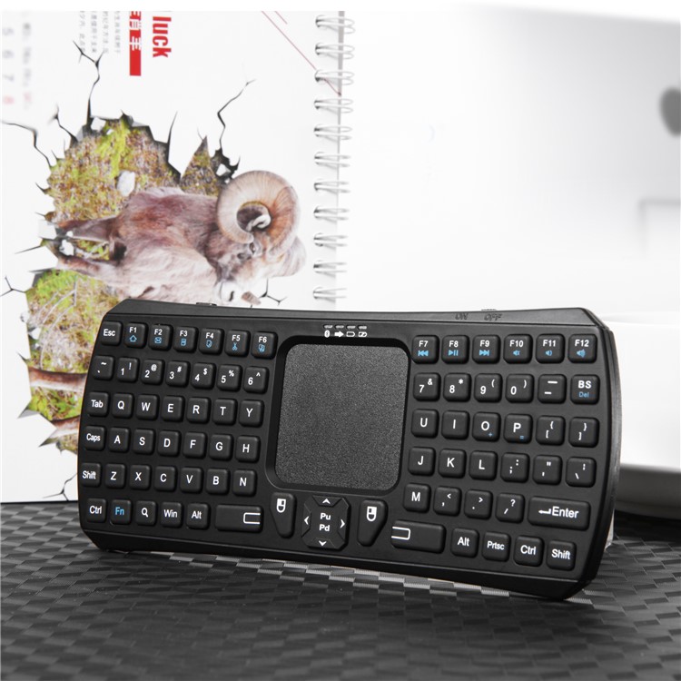 IBK-26 Mini Bluetooth Wireless QWERTY Keyboard with Touchpad for Smartphones and Tablets - Black-25
