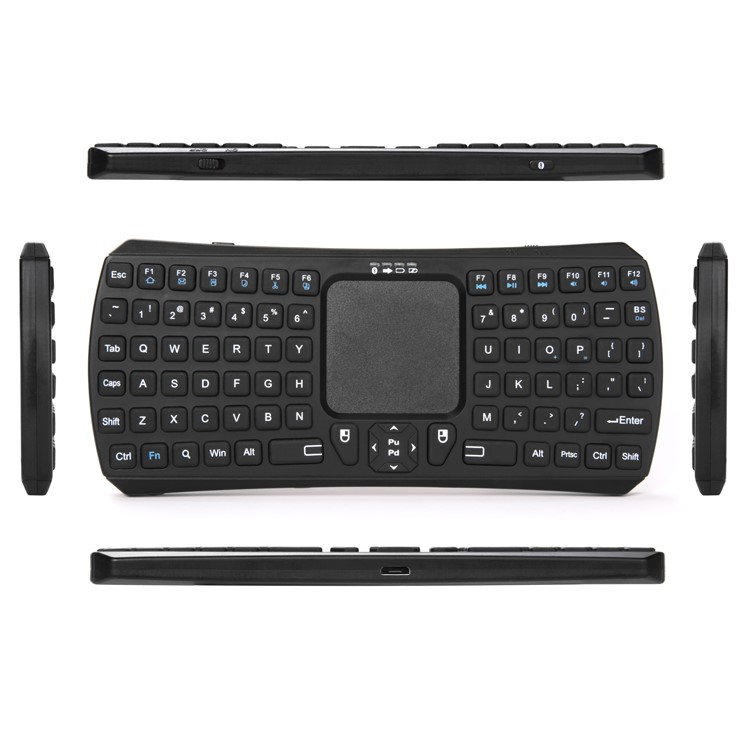 IBK-26 Mini Bluetooth Wireless QWERTY Keyboard with Touchpad for Smartphones and Tablets - Black-26