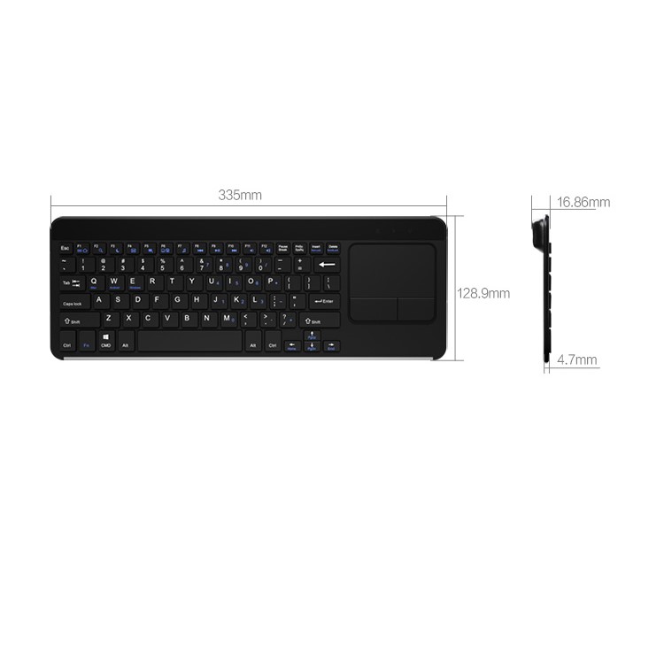 BOW HW087 2.4G Wireless Keyboard with 3-inch Large Touchpad for PC, Laptop, Computer - Black-11