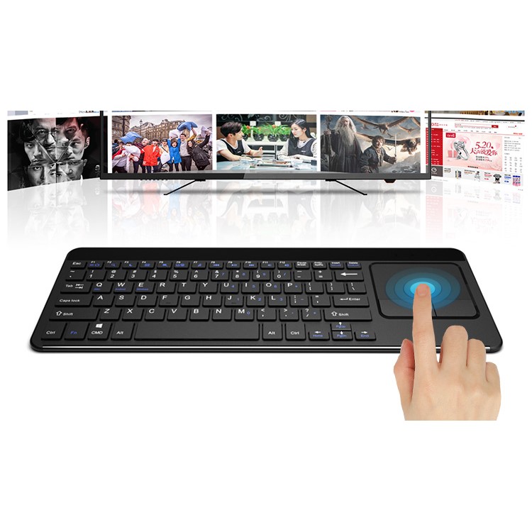 BOW HW087 2.4G Wireless Keyboard with 3-inch Large Touchpad for PC, Laptop, Computer - Black-6