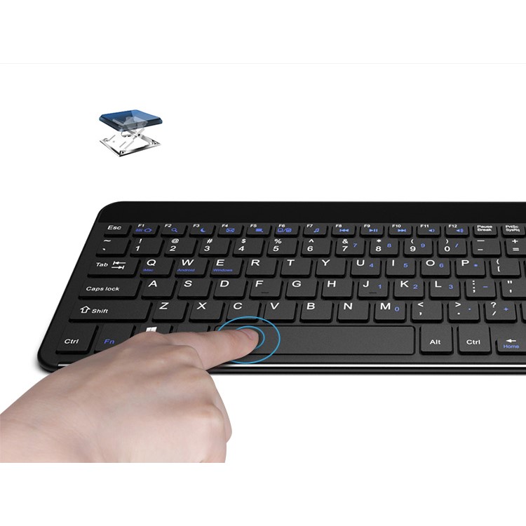 BOW HW087 2.4G Wireless Keyboard with 3-inch Large Touchpad for PC, Laptop, Computer - Black-8