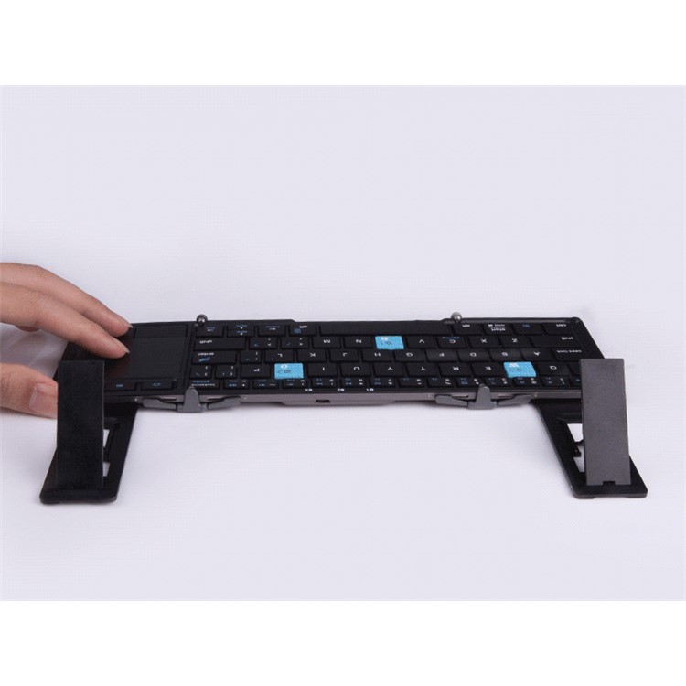 BOW HB088 Foldable Metal Wireless Bluetooth Keyboard with Holder Stand for Huawei MediaPad M3 etc. - Black-5