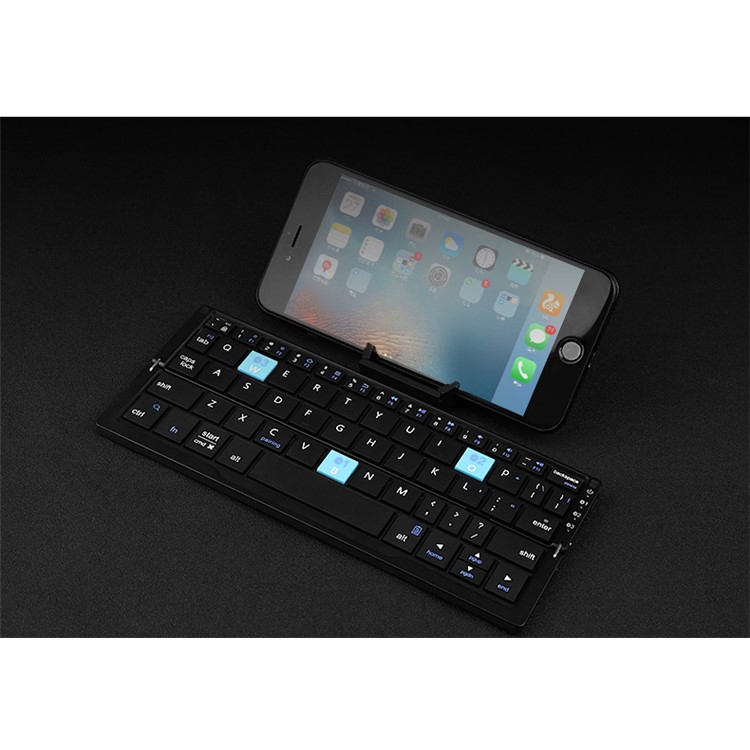 BOW HB199 Foldable 3-Channel Bluetooth Keyboard with Stand Holder for iPad Pro 10.5 inch (2017) etc. - Black-2