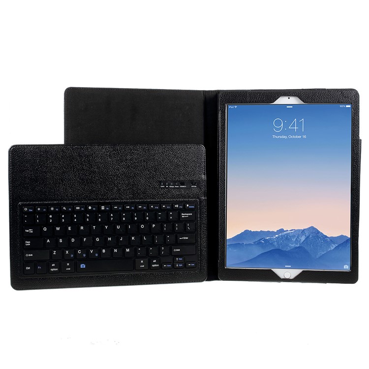 For iPad Pro 12.9-inch (2017) (2015) Detachable Bluetooth Keyboard Leather Stand Case Cover - Black-10