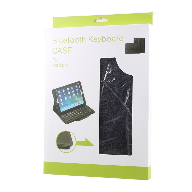 For iPad Pro 12.9-inch (2017) Detachable Bluetooth Keyboard Leather Stand Case Cover - Black-17