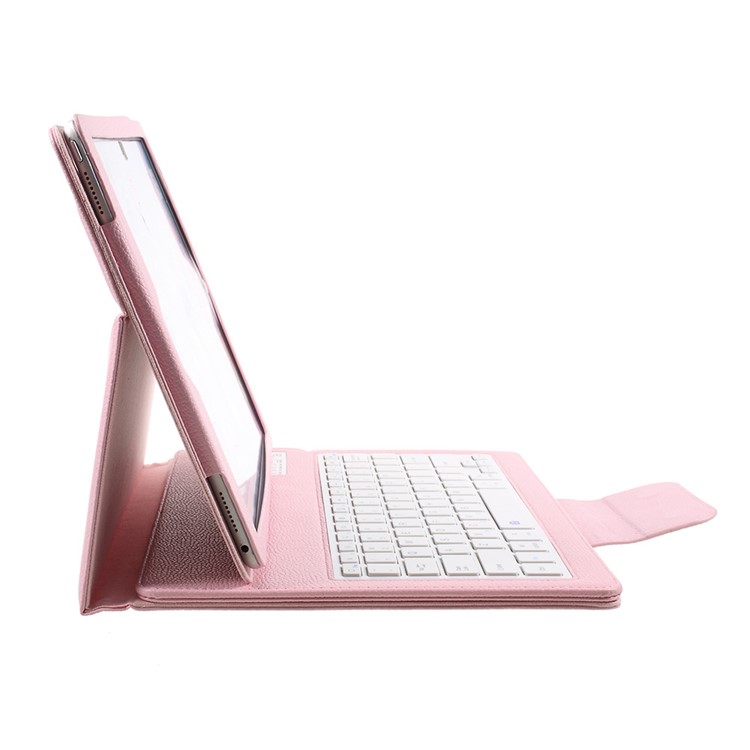For iPad Pro 12.9-inch (2017) Leather Protective Case with Detachable Bluetooth Keyboard - Pink-7