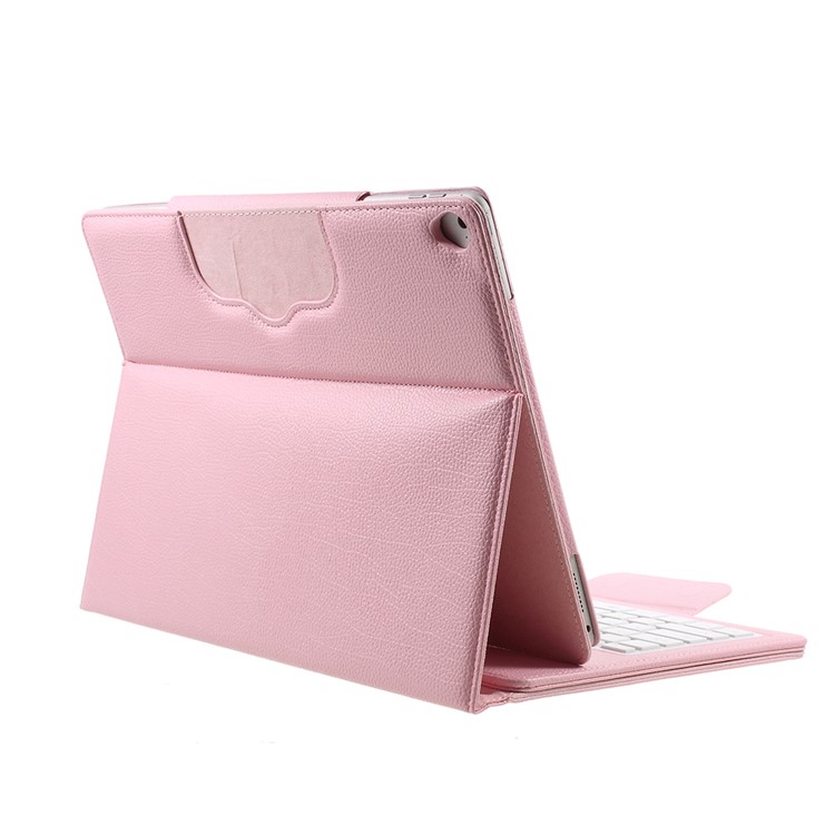 For iPad Pro 12.9-inch (2017) Leather Protective Case with Detachable Bluetooth Keyboard - Pink-8