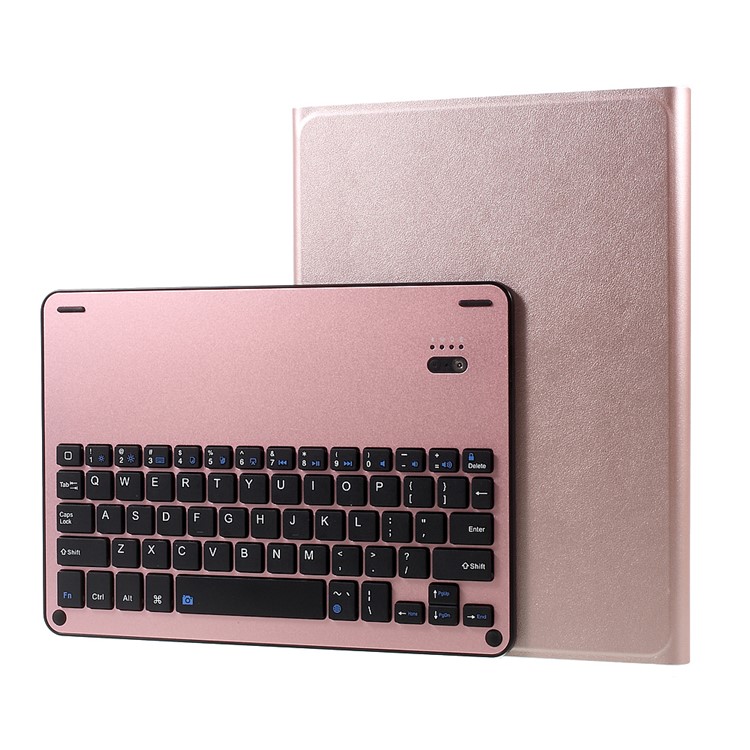 Tampa Protetora De Teclado Bluetooth De Couro Removível Com Suporte Para Ipad Pro 10.5-inch (2017) - Cor Rosa Dourada-14