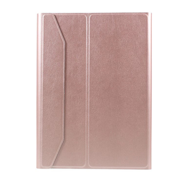 Tampa Protetora De Teclado Bluetooth De Couro Removível Com Suporte Para Ipad Pro 10.5-inch (2017) - Cor Rosa Dourada-3