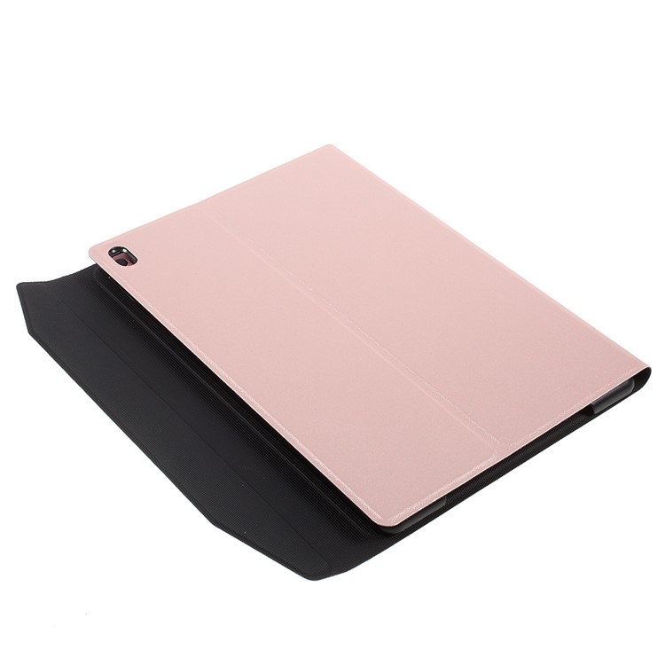 Tampa Protetora De Teclado Bluetooth De Couro Removível Com Suporte Para Ipad Pro 10.5-inch (2017) - Cor Rosa Dourada-4