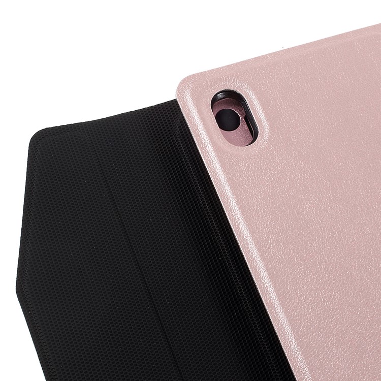 Tampa Protetora De Teclado Bluetooth De Couro Removível Com Suporte Para Ipad Pro 10.5-inch (2017) - Cor Rosa Dourada-5