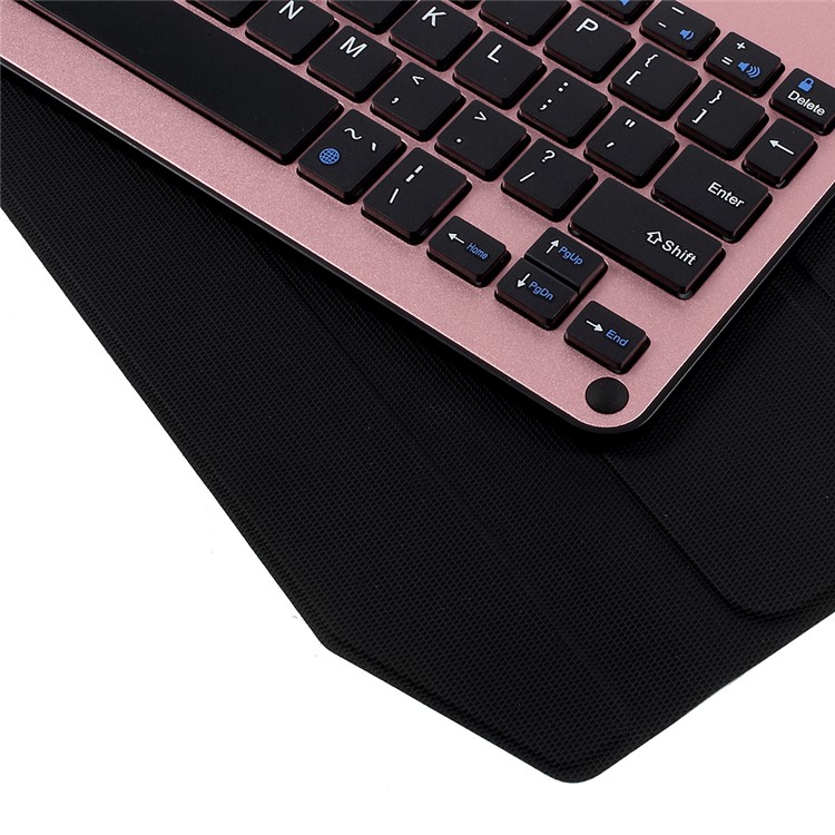 Tampa Protetora De Teclado Bluetooth De Couro Removível Com Suporte Para Ipad Pro 10.5-inch (2017) - Cor Rosa Dourada-6