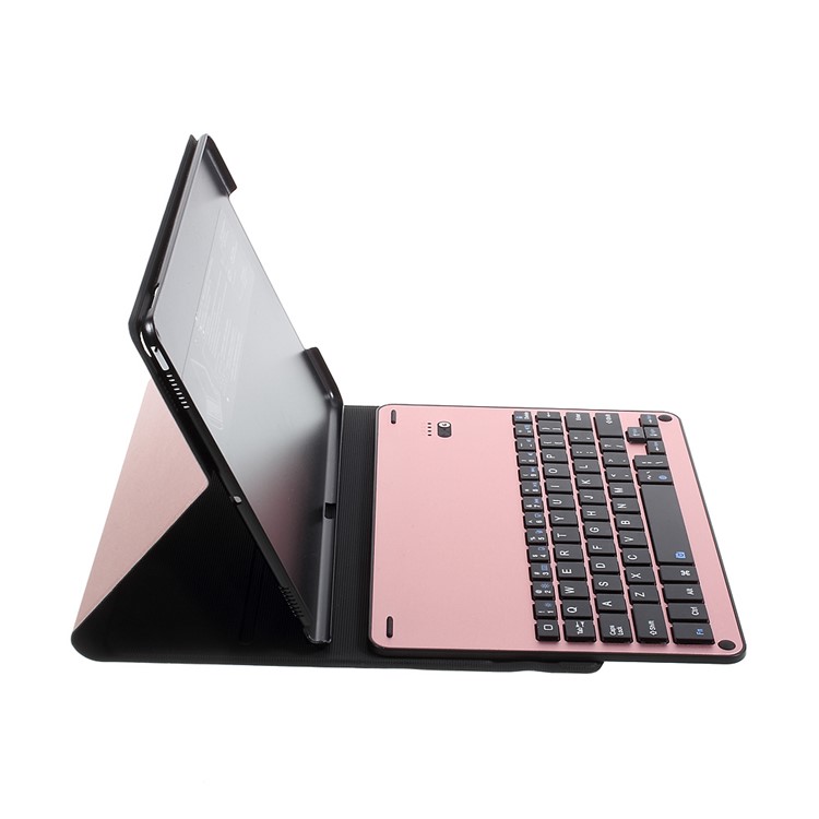Tampa Protetora De Teclado Bluetooth De Couro Removível Com Suporte Para Ipad Pro 10.5-inch (2017) - Cor Rosa Dourada-7