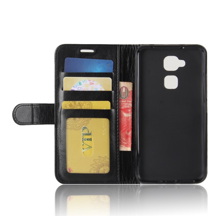 Crazy Horse Wallet Magnetic Stand Leather Case for BQ Aquaris V - Black-5