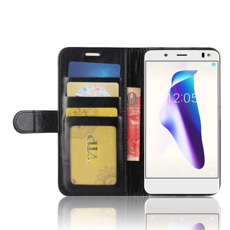 Crazy Horse Wallet Magnetic Stand Leather Case for BQ Aquaris V - Black-6