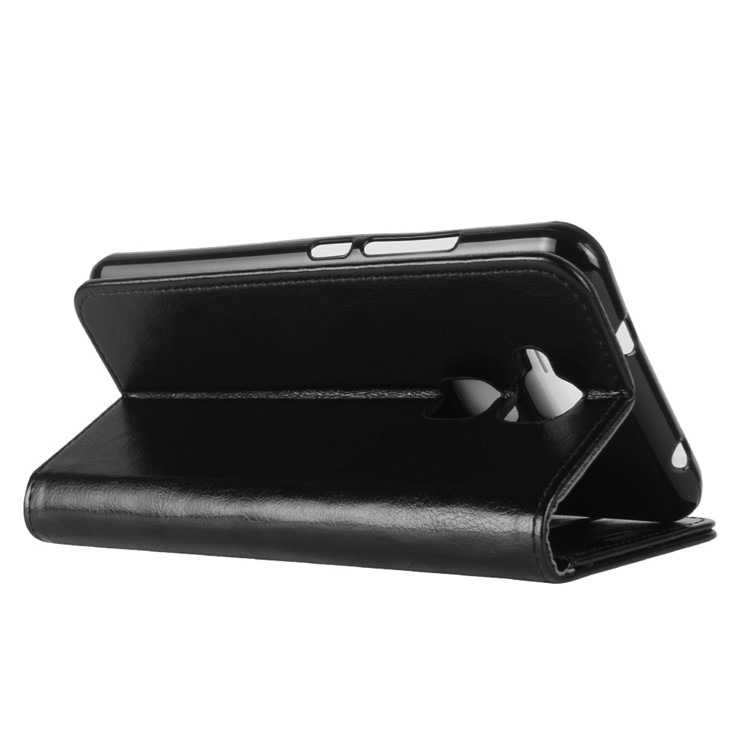 Crazy Horse Wallet Magnetic Stand Leather Case for BQ Aquaris V - Black-7