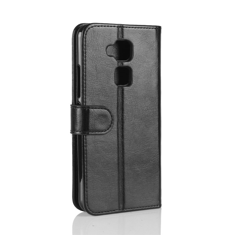 Crazy Horse Wallet Magnetic Stand Leather Case for BQ Aquaris V - Black-8