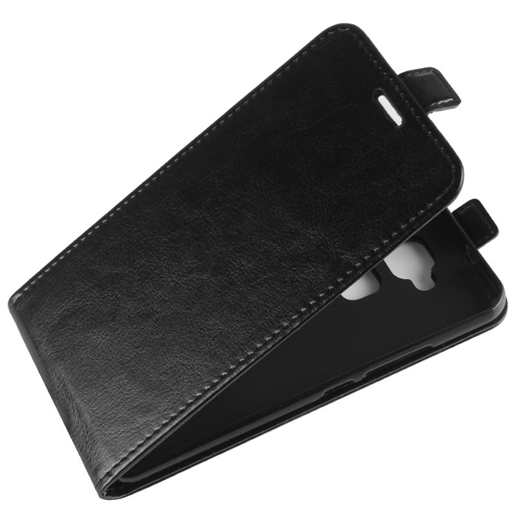 Crazy Horse Skin Leather Vertical Flip Phone Case for BQ V Plus - Black-3