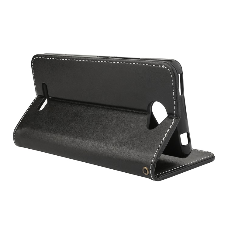 Imprint Butterfly Flower Auto-absorbed Leather Case with Card Slots for BQ Aquaris U/U Lite - Black-5