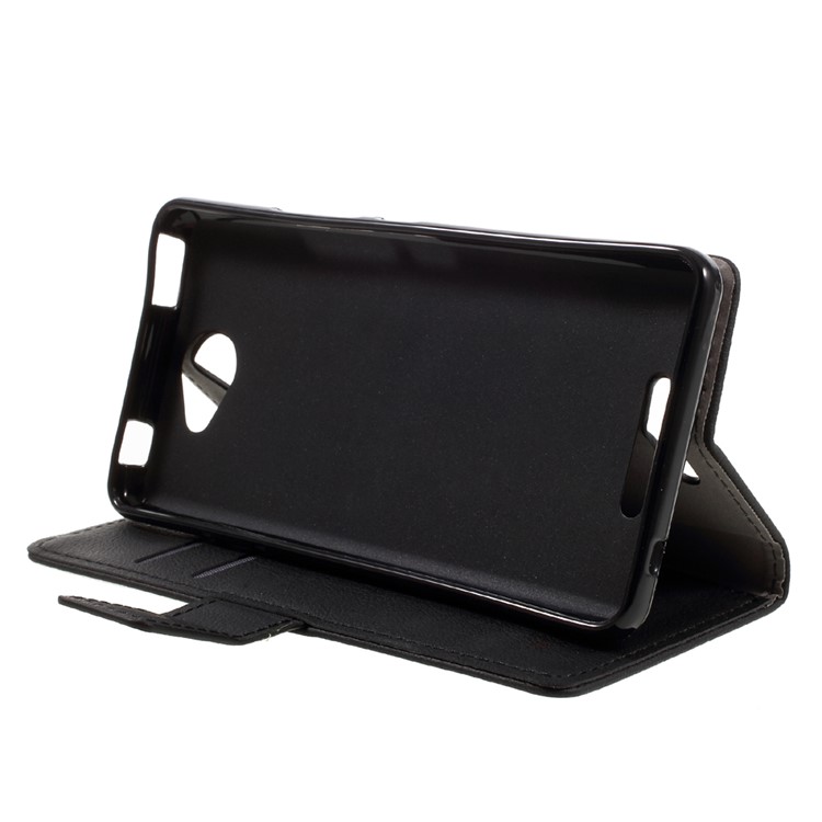 Wallet Leather Stand Case for BQ Aquaris U/U Lite - Black-4
