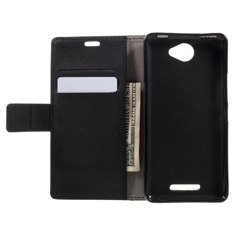 Wallet Leather Stand Case for BQ Aquaris U/U Lite - Black-6