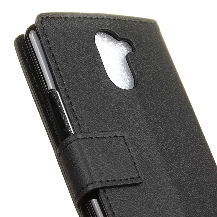Wallet Leather Stand Case for BQ Aquaris U Plus - Black-7