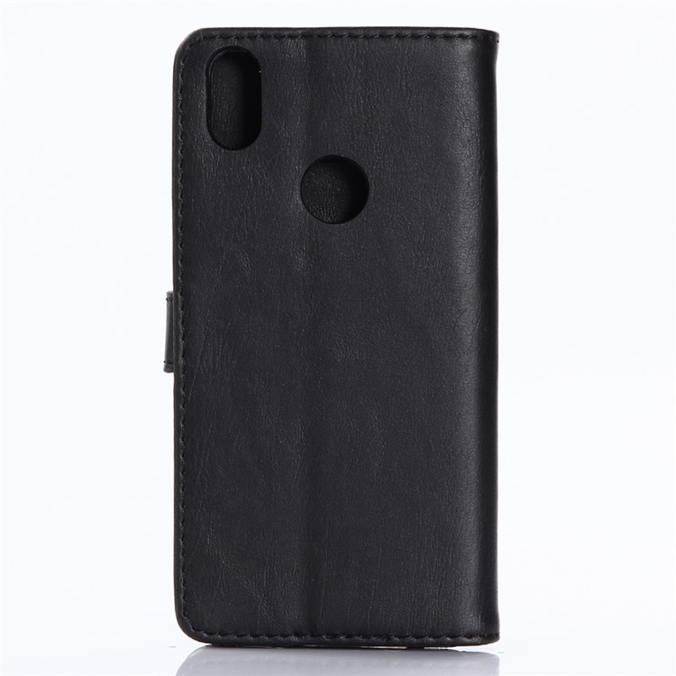 Retro Style Crazy Horse Leather Wallet Phone Shell for BQ Aquaris X - Black-2