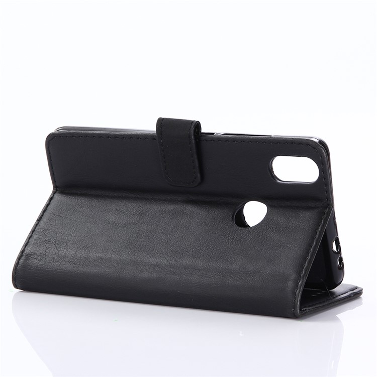 Retro Style Crazy Horse Leather Wallet Phone Shell for BQ Aquaris X - Black-4
