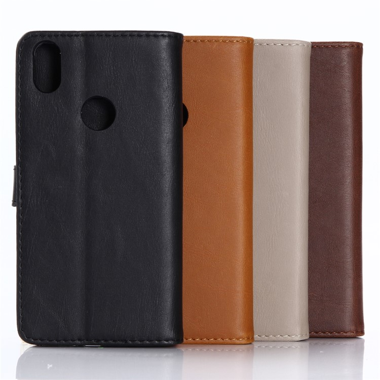 Retro Style Crazy Horse Leather Wallet Phone Shell for BQ Aquaris X - Black-7
