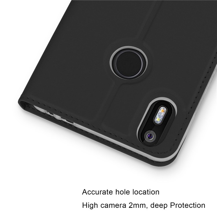 Card Slot Design PU Leather TPU Stand Phone Shell for BQ aquaris x pro - Black-3