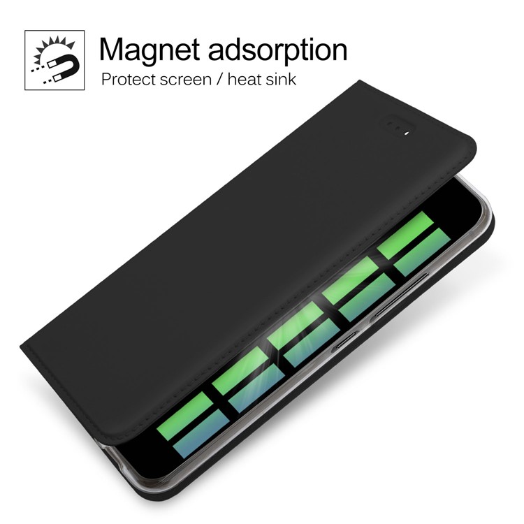Card Slot Design PU Leather TPU Stand Phone Shell for BQ aquaris x pro - Black-4