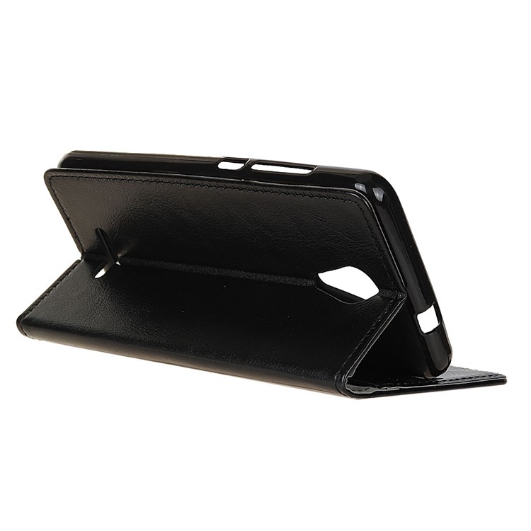 Crazy Horse Stand Wallet PU Leather Case for Wiko Tommy 2 - Black-4