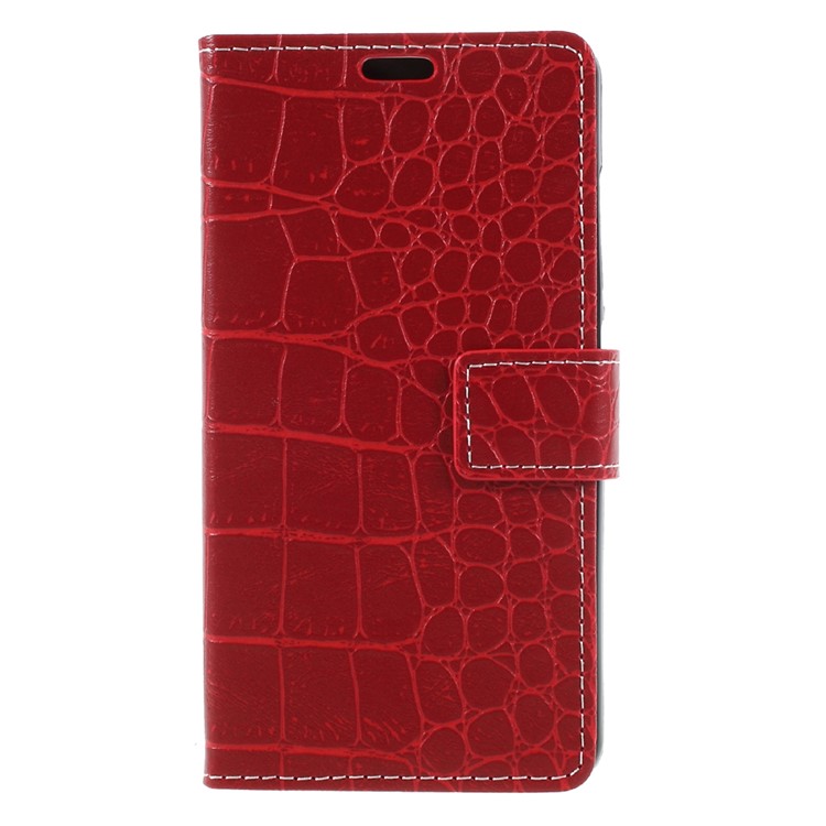 Crocodile Texture PU Leather Magnetic Stand Wallet Phone Case for Wiko Tommy 2 - Red-3