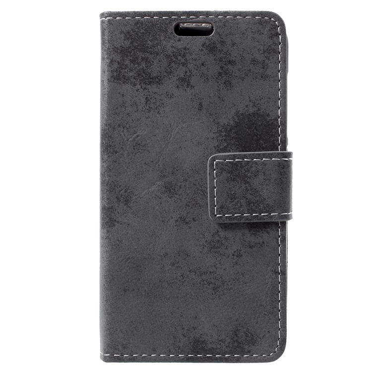 Vintage Style Wallet PU Leather Stand Mobile Phone Shell for Wiko Sunny 2 - Grey-2