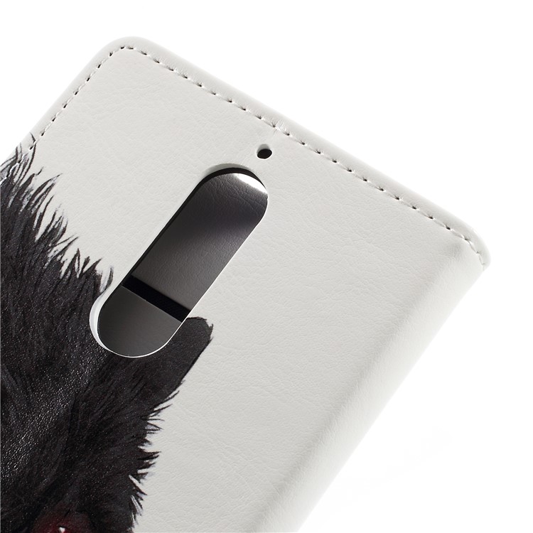Pattern Printing Stand Wallet Leather Case for Wiko View XL - Bloody Wolf-8