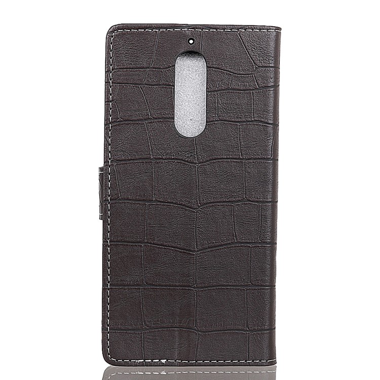 Vintage Crocodile Texture Wallet Stand Leather Case for Wiko View XL - Black-2