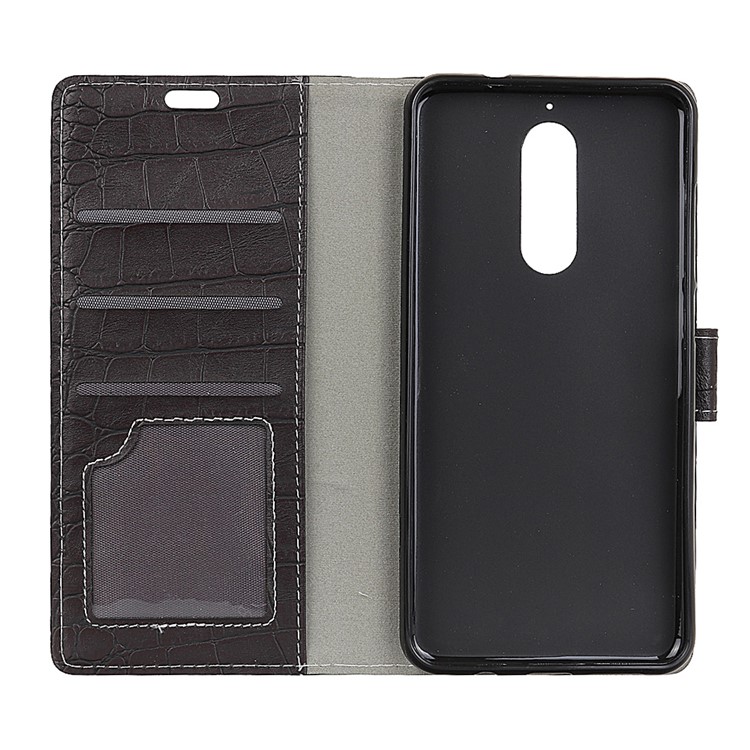 Vintage Crocodile Texture Wallet Stand Leather Case for Wiko View XL - Black-3