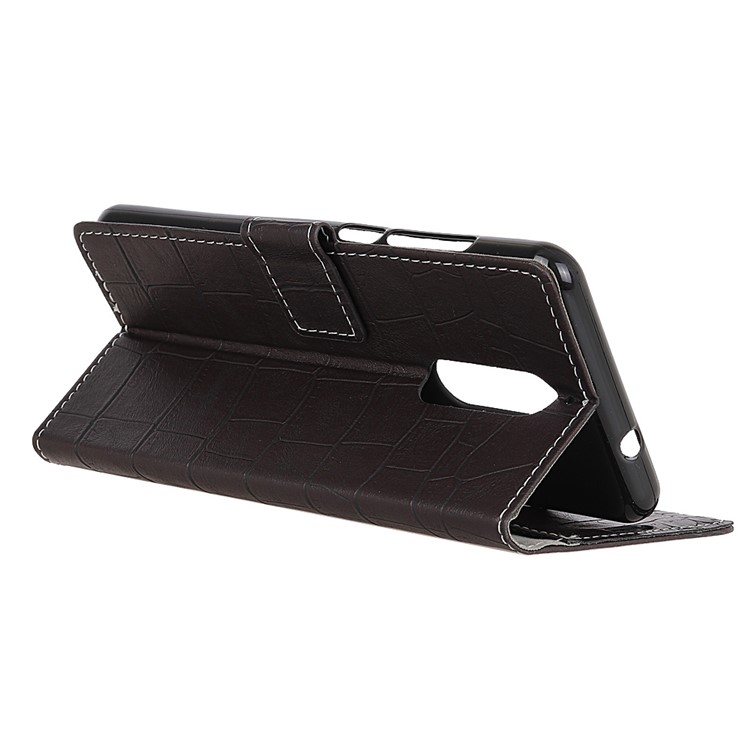 Vintage Crocodile Texture Wallet Stand Leather Case for Wiko View XL - Black-4