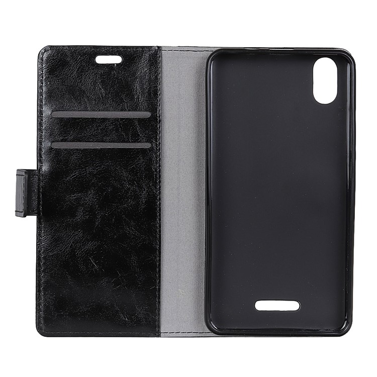 Crazy Horse Leather Wallet Case for Wiko Lenny 4 Plus - Black-4