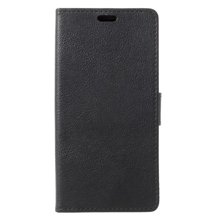 Protective Wallet PU Leather Casing with Stand for Wiko Sunny 2 Plus - Black-1