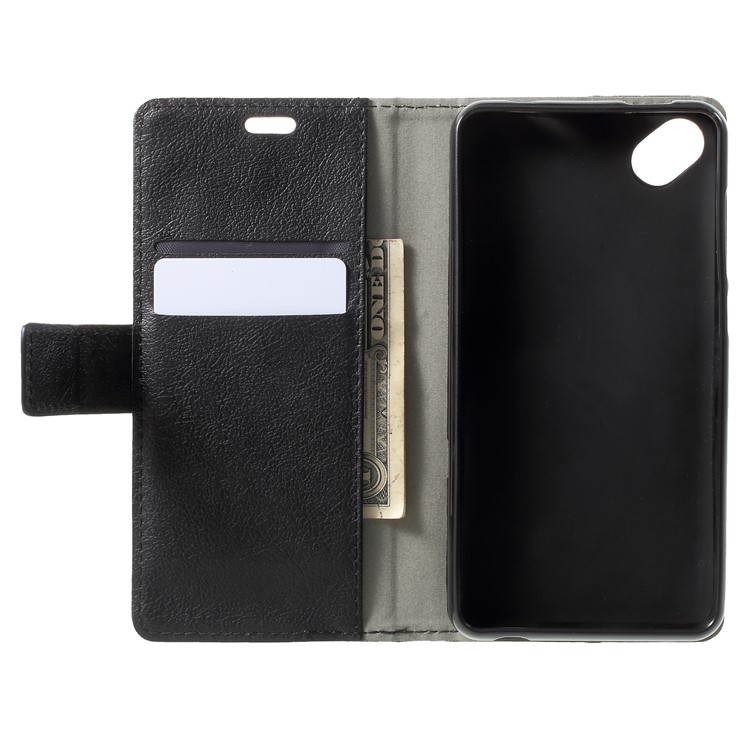 Protective Wallet PU Leather Casing with Stand for Wiko Sunny 2 Plus - Black-5