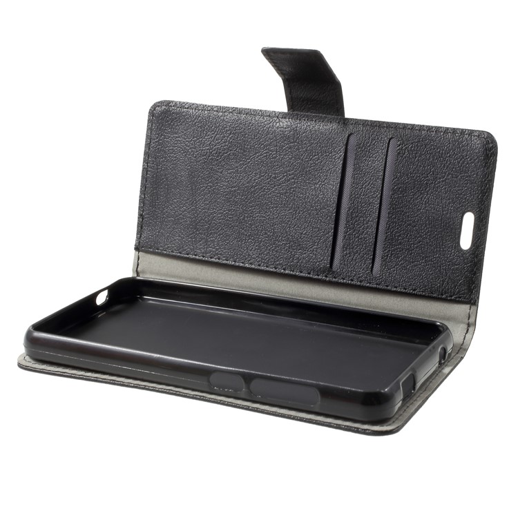Protective Wallet PU Leather Casing with Stand for Wiko Sunny 2 Plus - Black-6