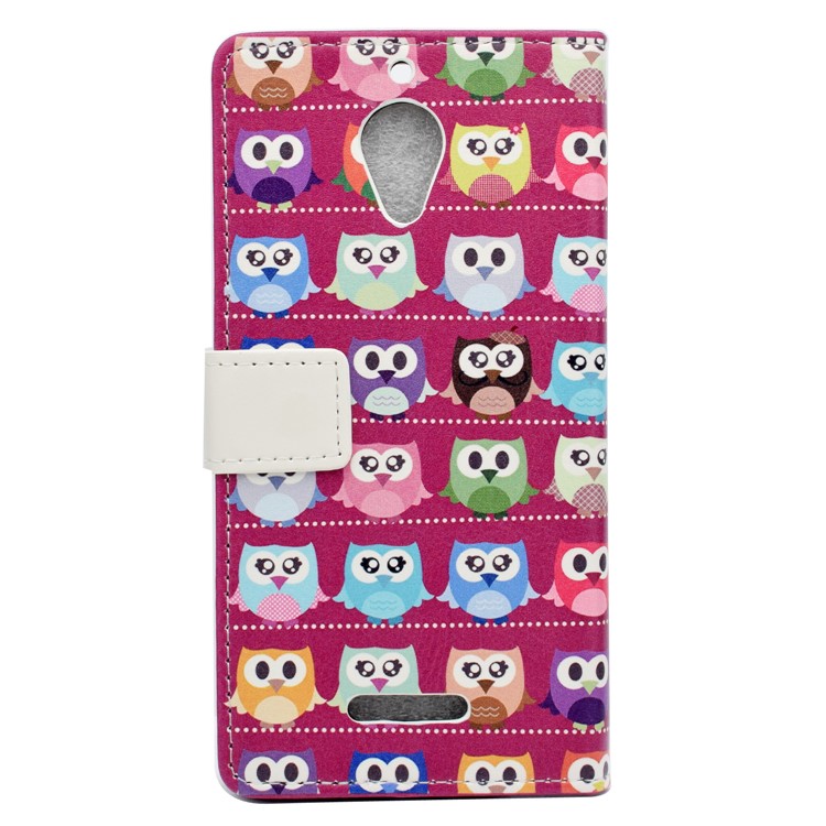 Pattern Printing Wallet Leather Cell Phone Cover for Wiko Tommy 2 Plus - Lovely Little Owls-2