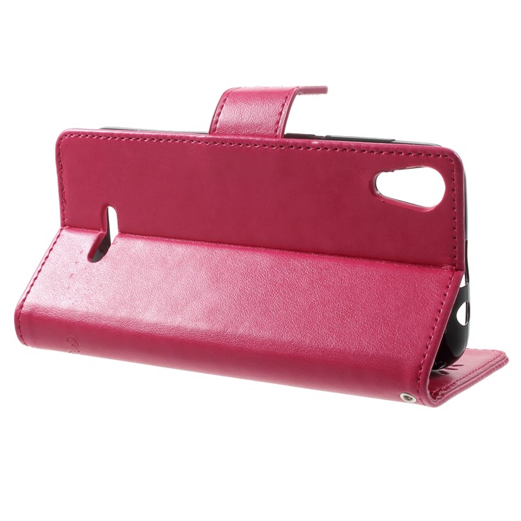 Imprint Butterfly Flower Leather Wallet Phone Case for Wiko Lenny 4 - Rose-4