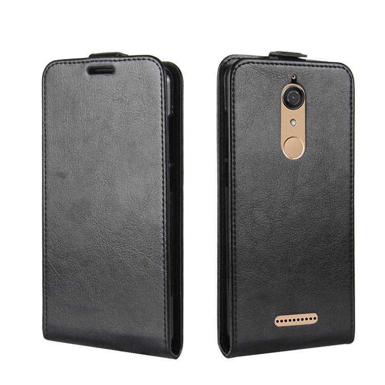 Crazy Horse Vertical Flip Leather Card Holder Mobile Phone Shell for Wiko View - Black-4