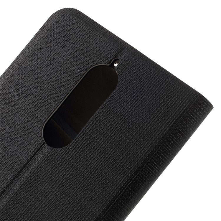 Cross Texture Contrast Color Steel Sheet Leather Card Holder Case for Wiko View - Black-8
