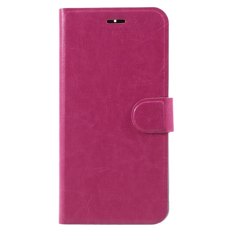 Crazy Horse Card Holder PU Leather Stand Phone Case for Wiko View XL (Built-in Steel Sheet) - Rose-3