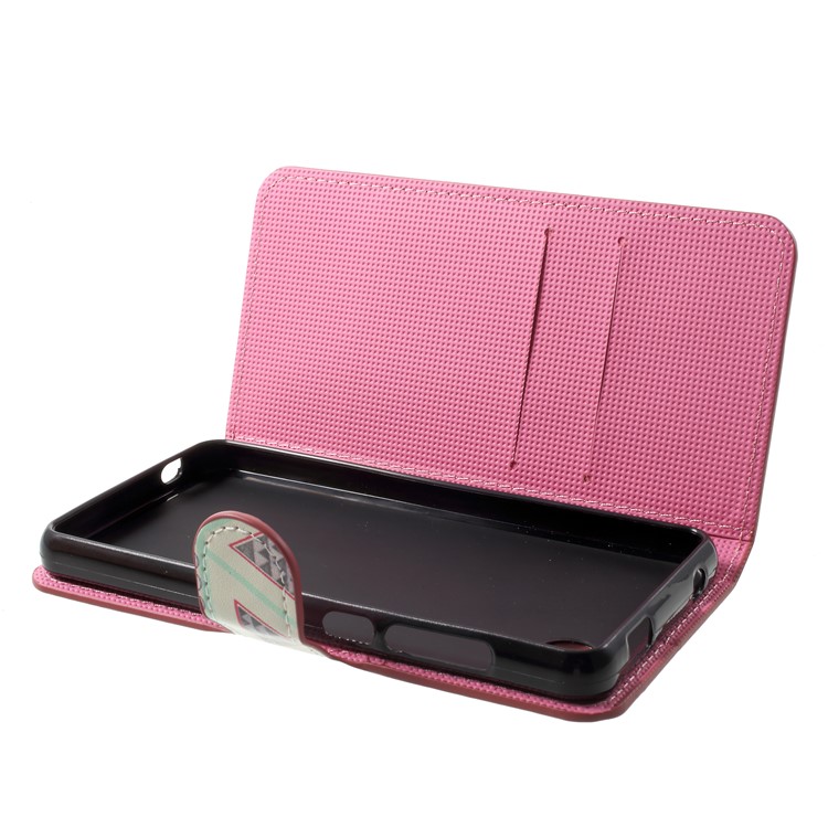 Pattern Printing Leather Card Slots Stand Folio Case for Wiko Sunny 2 Plus - Triangle-6