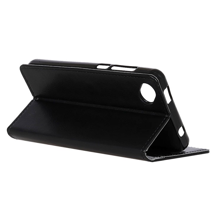 Crazy Horse Stand Wallet Leather Cell Phone Case for Wiko Sunny 2 Plus - Black-4